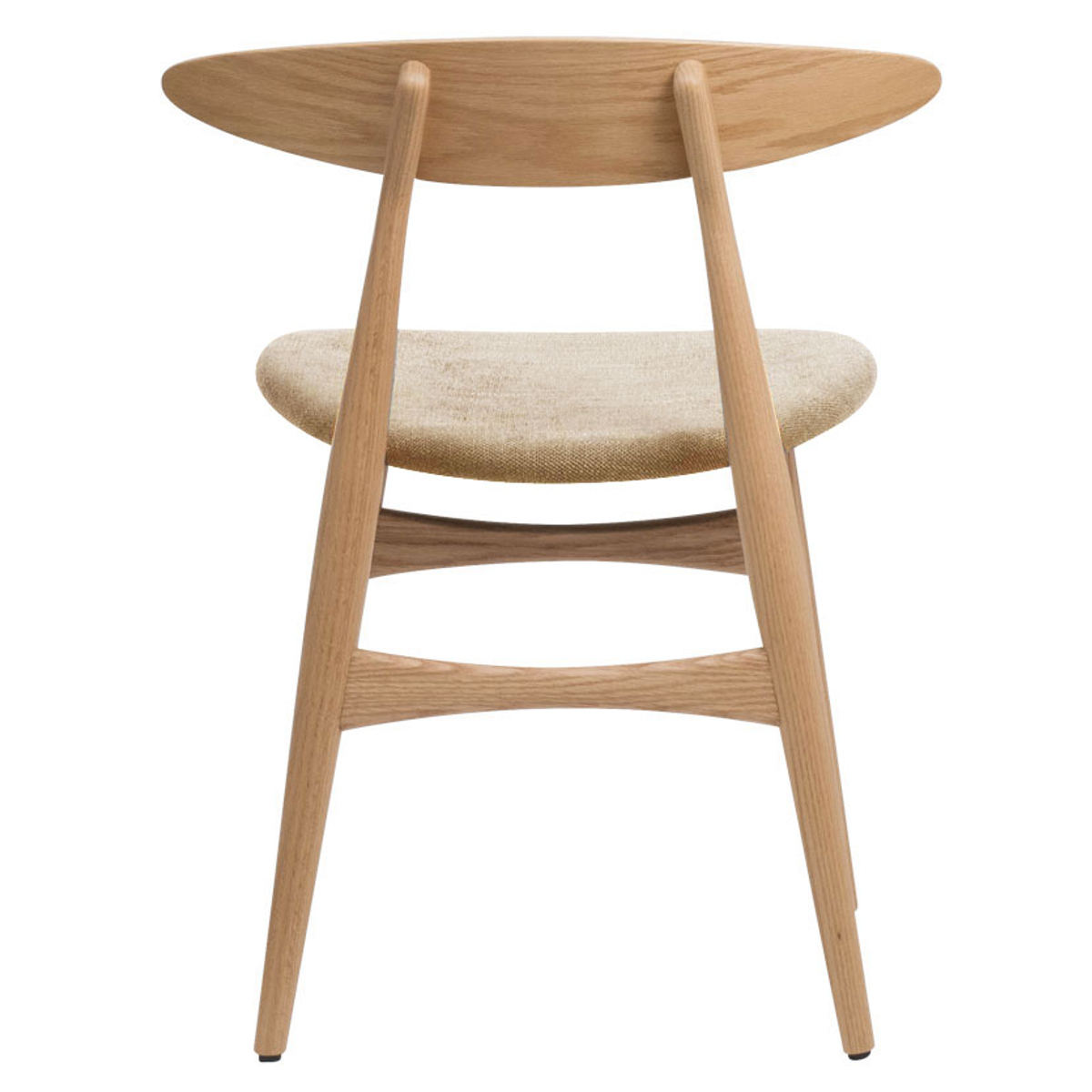 ダイニングチェア 座面高47cm レッドオーク 1542 ( チェア ダイニング イス 椅子 食卓椅子 完成品 木製 天然木 肘なし 背もたれ アーチ形状 ファブリック チェアー いす 食卓 リビング 木製椅子 リビングチェア ) 【ベージュ】 ベージュ