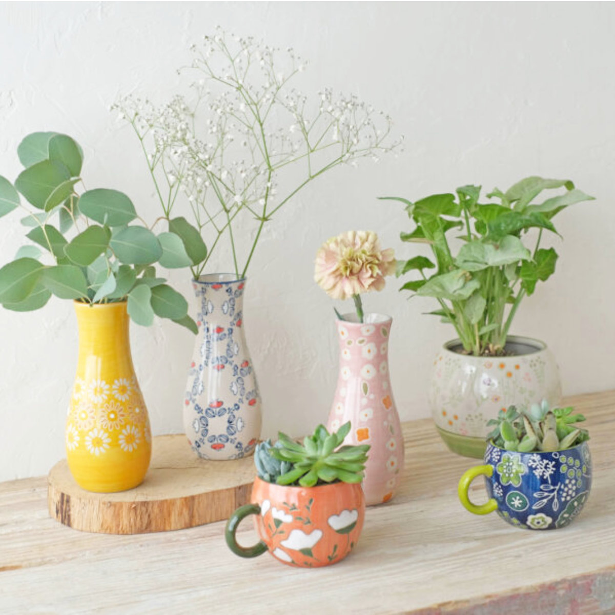 植木鉢 チェリッシュポット 3号用 ( フラワーポット プラントポット プランターポット 鉢 鉢植え 陶器 穴あり 水抜き穴 インテリア 植え替え おしゃれ 観葉植物 多肉植物 サボテン 園芸 3号鉢 受け皿付き ) 【ブルー】 ブルー