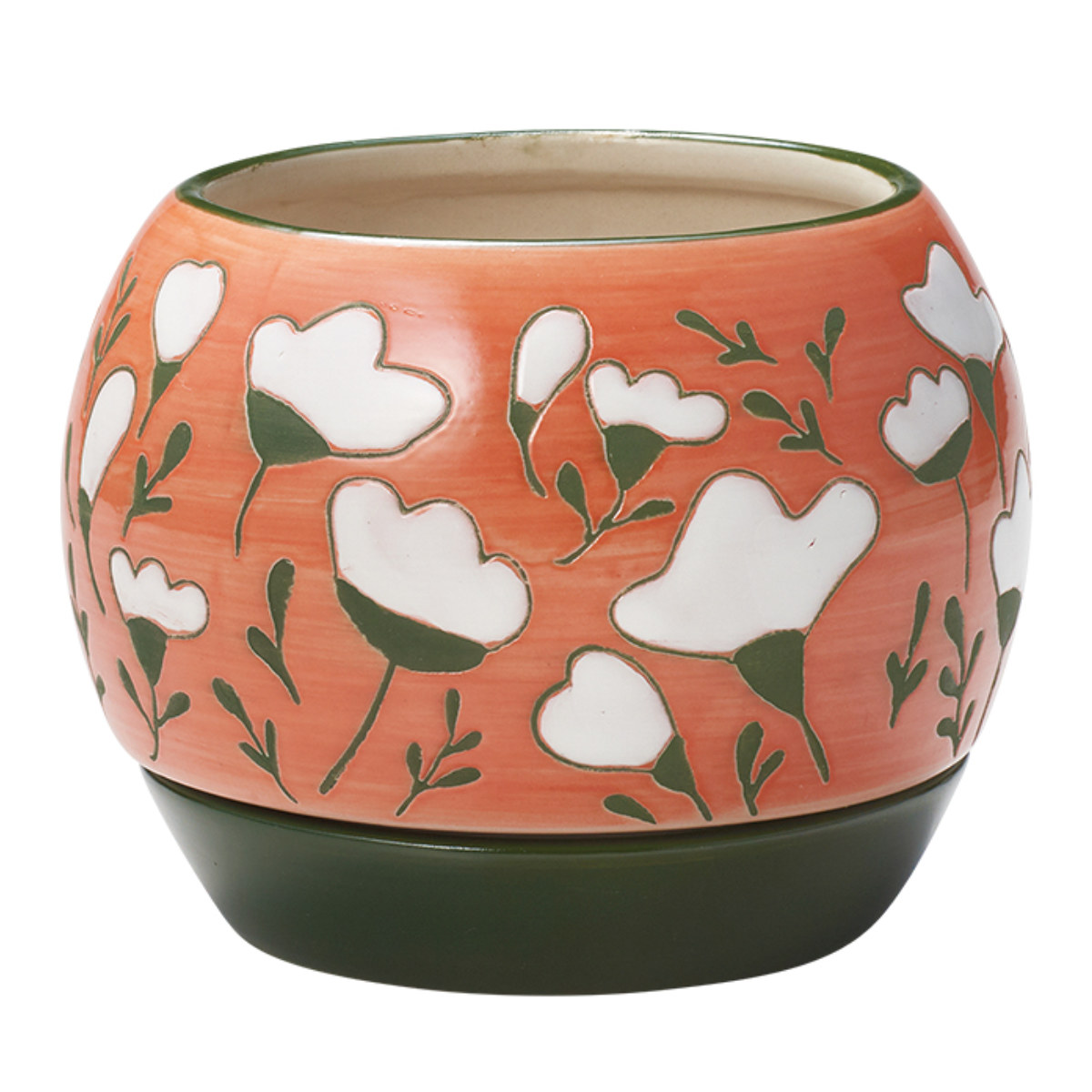 植木鉢 チェリッシュポット 3号用 ( フラワーポット プラントポット プランターポット 鉢 鉢植え 陶器 穴あり 水抜き穴 インテリア 植え替え おしゃれ 観葉植物 多肉植物 サボテン 園芸 3号鉢 受け皿付き ) 【ブルー】 ブルー