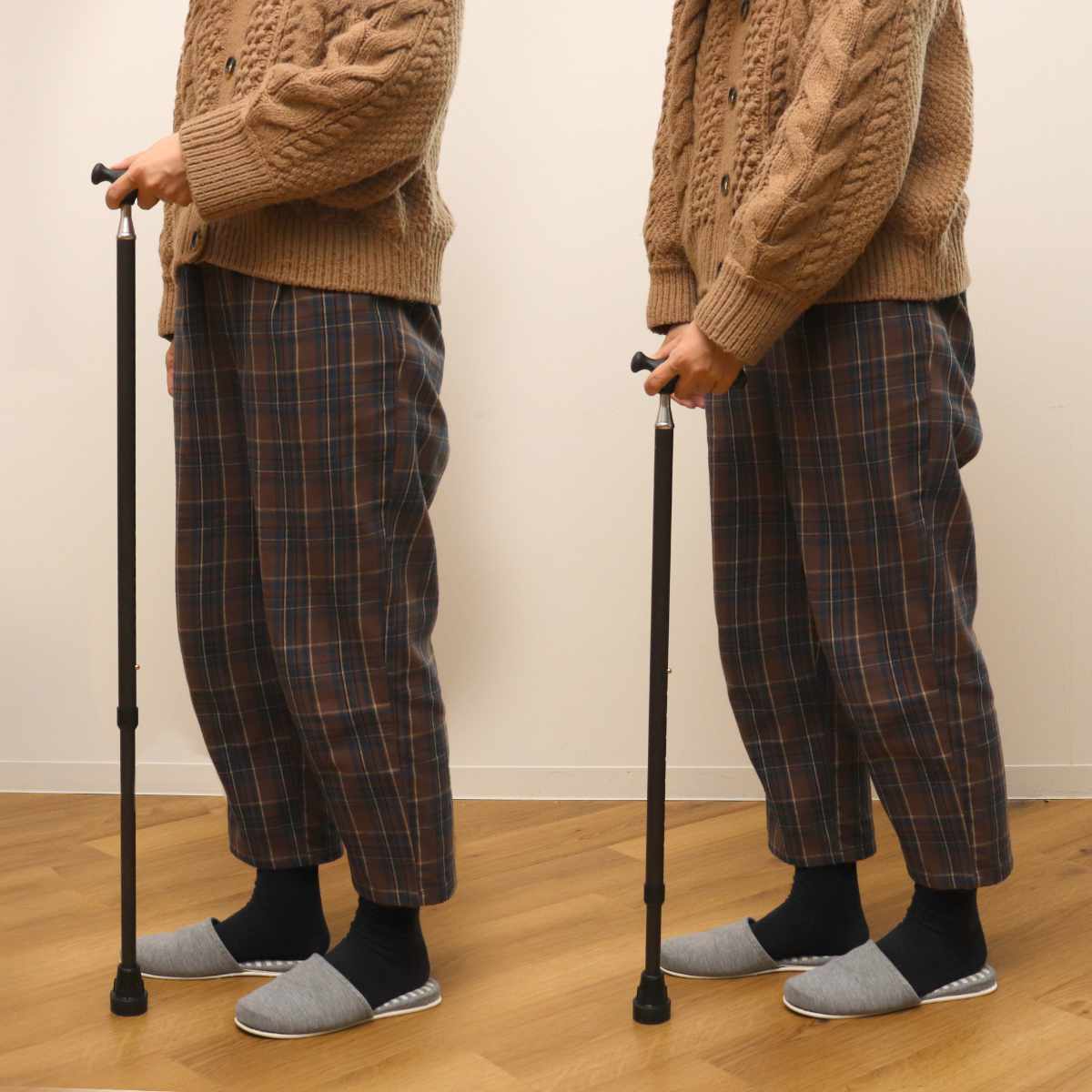 杖 伸縮 オッセンベルグ OSSシリーズ スリムネック ( つえ ステッキ 伸縮杖 一点杖 長さ調節 軽量 介護 歩行補助 高齢者 おしゃれ 介護用品 9段階調節 スリム 持ち運び コンパクト 歩行 補助 リハビリ ) 【ブラウン】 ブラウン