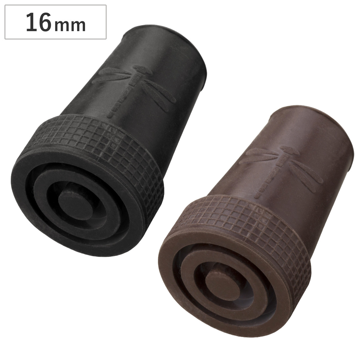 先ゴム 交換用 杖先ゴム トンボ 16mm （ ケイ・ホスピア 替えゴム 交換 ゴム 杖用 ゴムチップ 16 取替ゴム 黒 クロ くろ 茶 ちゃいろ 愛杖 ） 【ブラック】