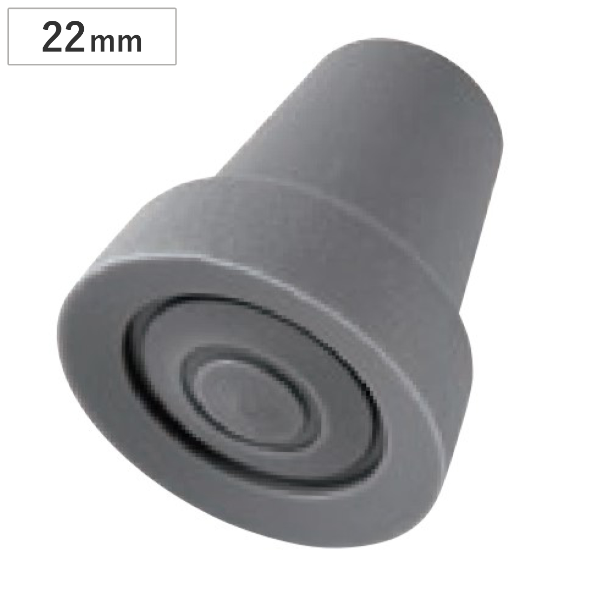 交換用杖先ゴム 松葉杖用 22mm グレー （ ケイ・ホスピア 替えゴム 交換 ゴム 杖用 交換用 ゴムチップ 22 杖先ゴム 取替ゴム 22ミリ ）