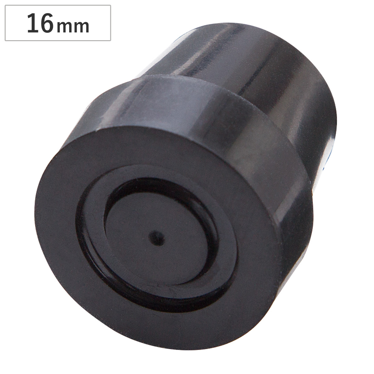 交換用杖先ゴム 四点杖用 16mm 黒 杖先ゴム （ ケイ・ホスピア 替えゴム 交換 ゴム 杖用 交換用 ゴムチップ 16 取替ゴム 4点デラックス 4点杖用 クロ くろ 16ミリ ）