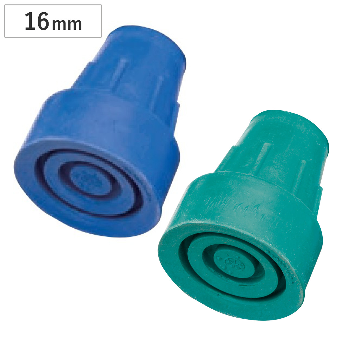 交換用杖先ゴム ソフトクラッチ・キッズクラッチ用 16mm 先ゴム （ ケイ・ホスピア 替えゴム 交換 ゴム 杖用 交換用 ゴムチップ 16 杖先ゴム 取替ゴム 青 ブルー 緑 グリーン 16ミリ 子ども 子供 キッズ ） 【ブルー】