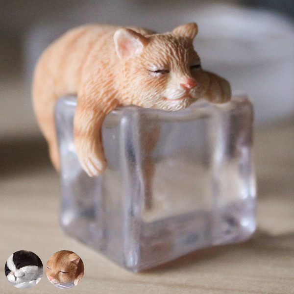 置物 猫 ネコ オブジェ アイスアニマル （ 小物 オーナメント 動物 雑貨 ねこ 飾り インテリア 玄関 デスク オフィス リビング 癒し かわ