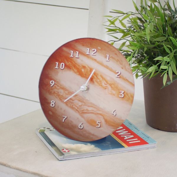 置き時計 ジュピター アナログ 木星 時計 インテリア （ 置時計 とけい テーブルクロック クロック 雑貨 ガラス製 二針式 卓上 jupiter
