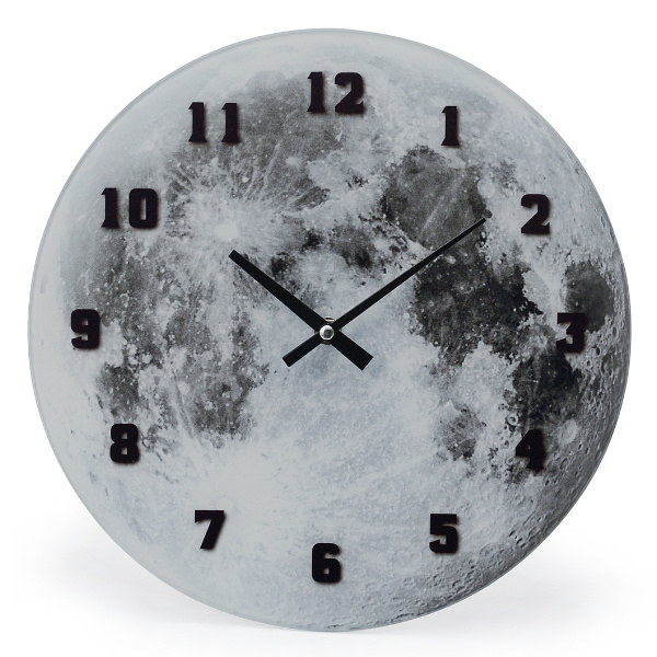 Dショッピング 掛け時計 アナログ ムーン 月 壁掛け 時計 インテリア 壁掛け時計 とけい ウォールクロック クロック 雑貨 ガラス製 二針式 卓上 ｍoon おしゃれ 見やすい リアル リビング 子ども部屋 カテゴリ の販売できる商品 リビングート