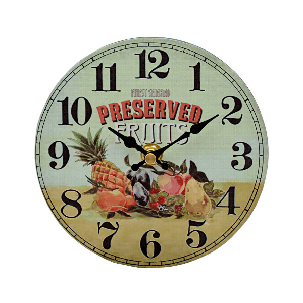 置き時計 テーブルクロック ミックスフルーツ アメリカン アナログ インテリア 時計