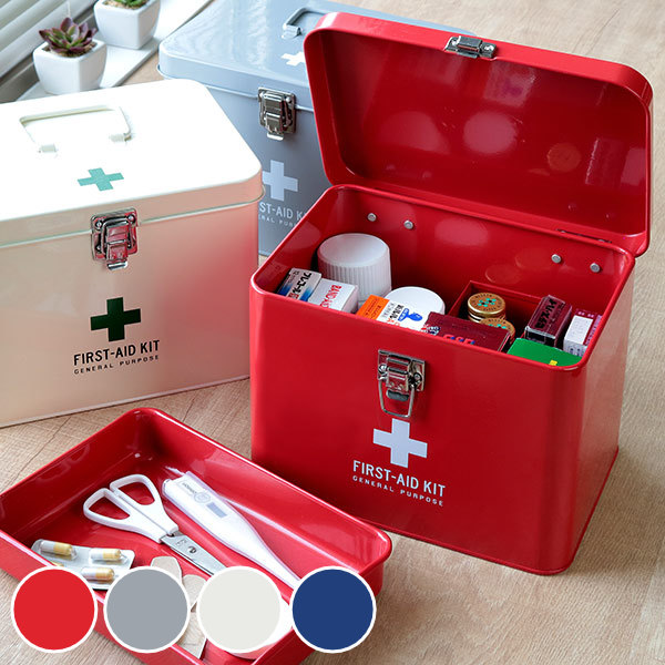救急箱 収納ボックス Mサイズ 薬 2段 メディコ ファーストエイドボックス （ 薬箱 薬入れ 収納ケース くすり クスリ 箱 ケース 収納 救急