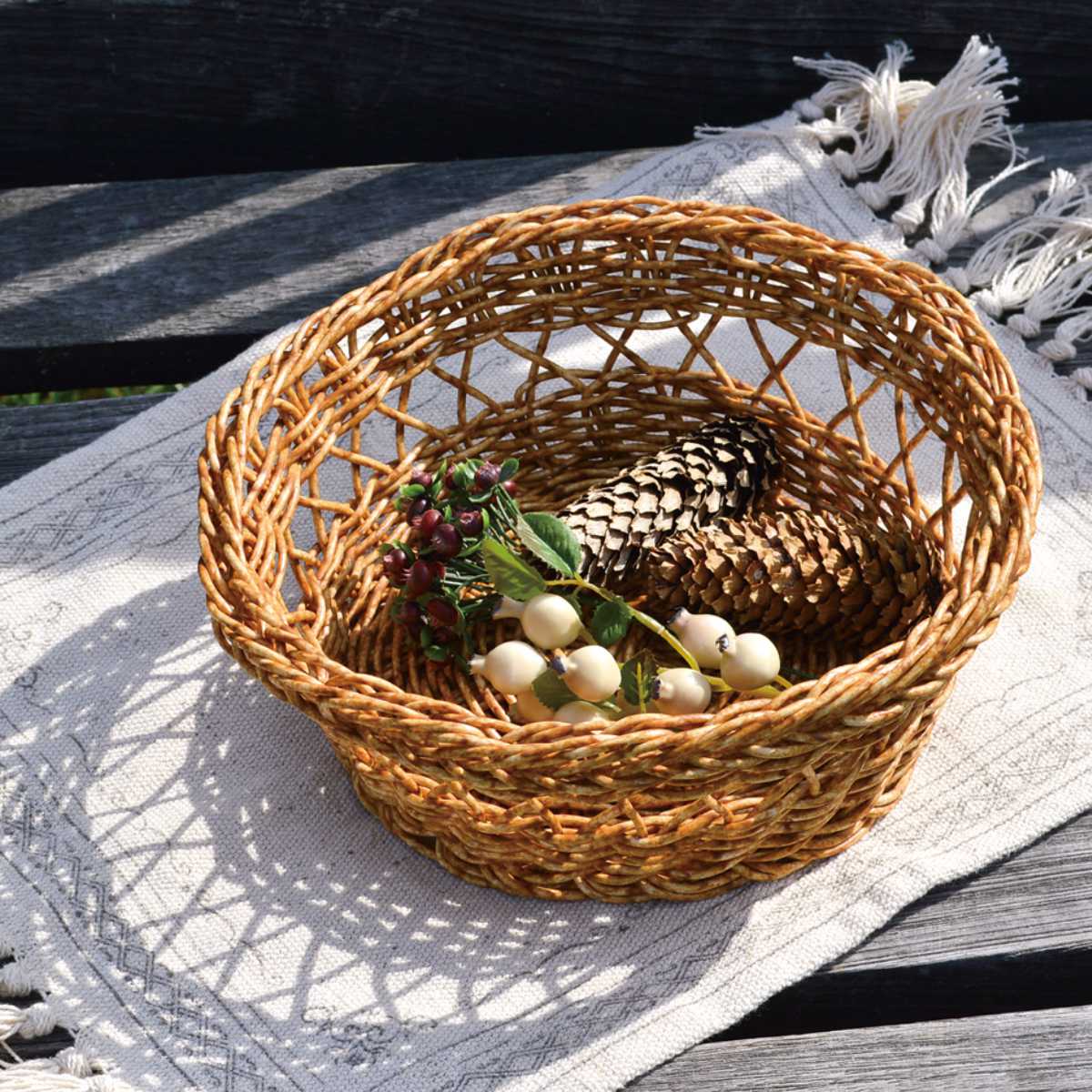 かご 洗える ルル バスケット ラウンド S ( 直径22cm 高さ9cm 洗える収納ボックス 水洗い カゴ 洗えるバスケット 手編み 収納 天然素材風 小物収納 収納かご 収納ケース お手入れ簡単 軽量 柔軟性 しなやか ささくれない )