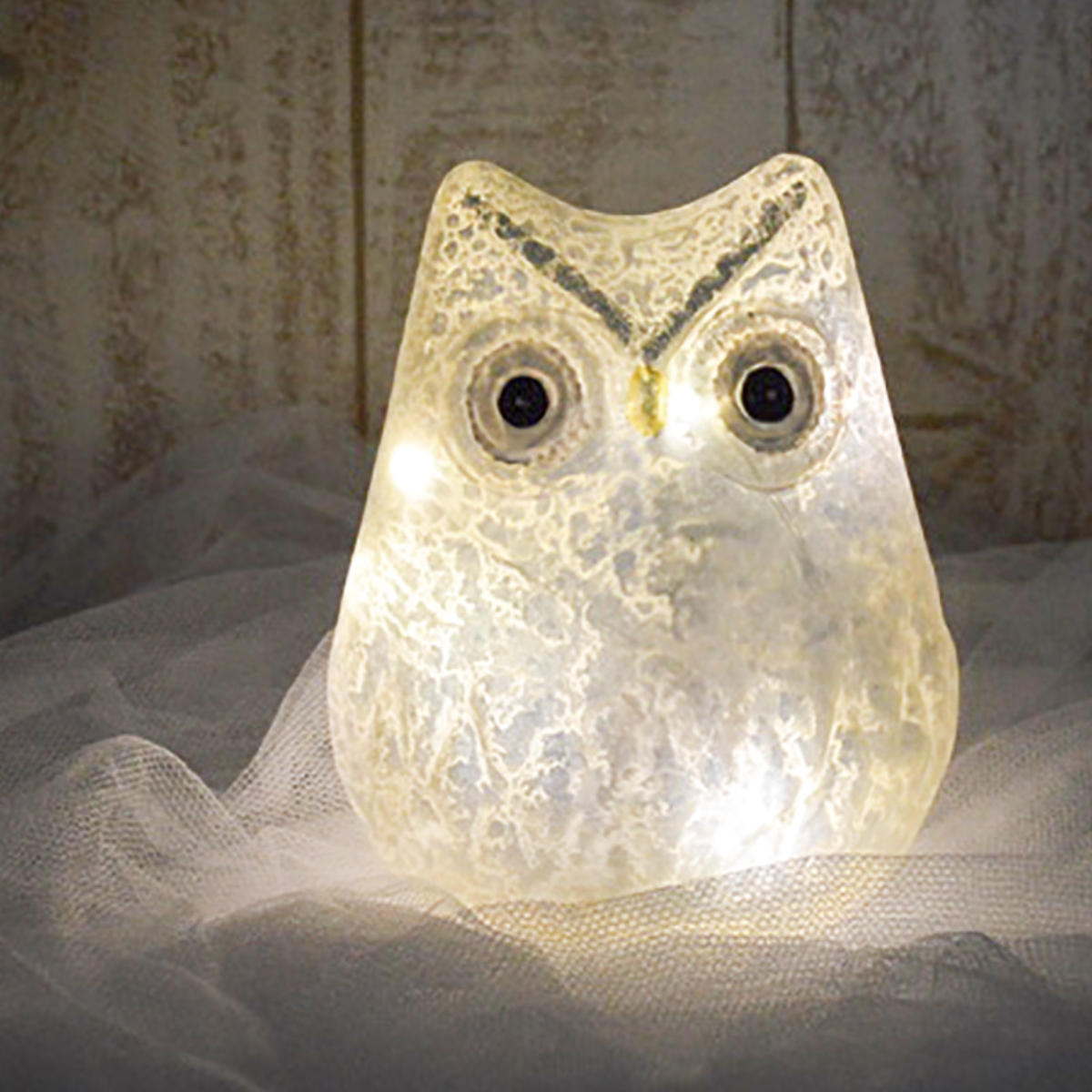 テーブルライト フクロウ インテリアライト ( 間接照明 卓上 テーブルランプ 卓上ライト LED ふくろう 電池式 アニマル 動物 インテリア 寝室 リビング 読書灯 授乳灯 常夜灯 おしゃれ ホリデーシーズン クリスマス ) 【ゴールド】 ゴールド