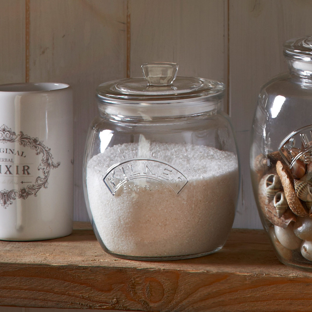 保存瓶 KILNER 850ml Universal Push Top Storage Jar ( キルナー ガラス 食洗機対応 保存 瓶 密閉容器 ガラスジャー キャニスター ガラス瓶 お菓子 グラノーラ ピクルス 調味料 小物入れ )
