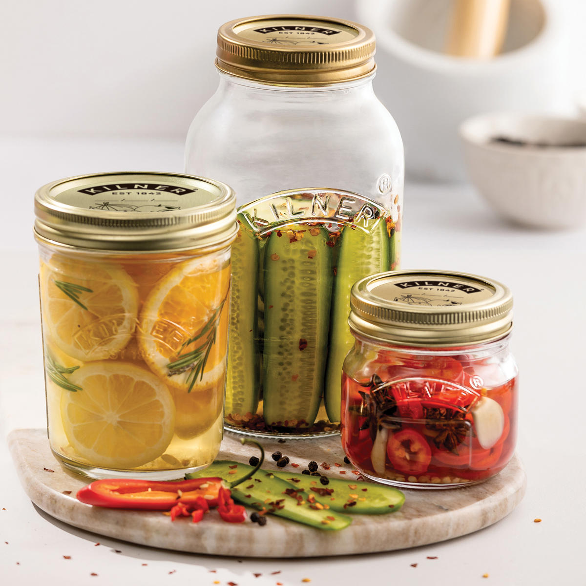 保存瓶 KILNER 250ml Preserve Jar ( キルナー ガラス瓶 ガラスガラス瓶 ガラス 密閉 食洗機対応 二重フタ式 保存 食品 プリザーブジャー 密封容器 ジャム ピクルス 漬物 調味料 )