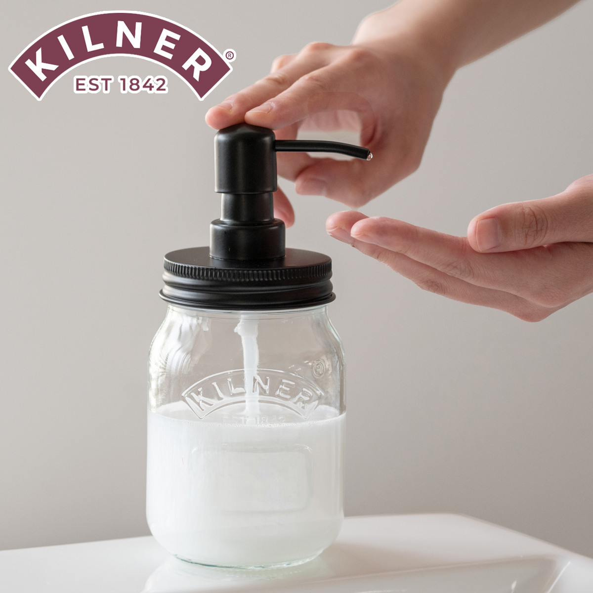 ディスペンサー KILNER キルナ― Liquid Soap & Lotion Dispenser （ キルナー ディスペンサーボトル 500ml 詰め替え ボトル 詰替え容器 ソープ ハンドソープ 液体せっけん 洗面所 キッチン おしゃれ ）