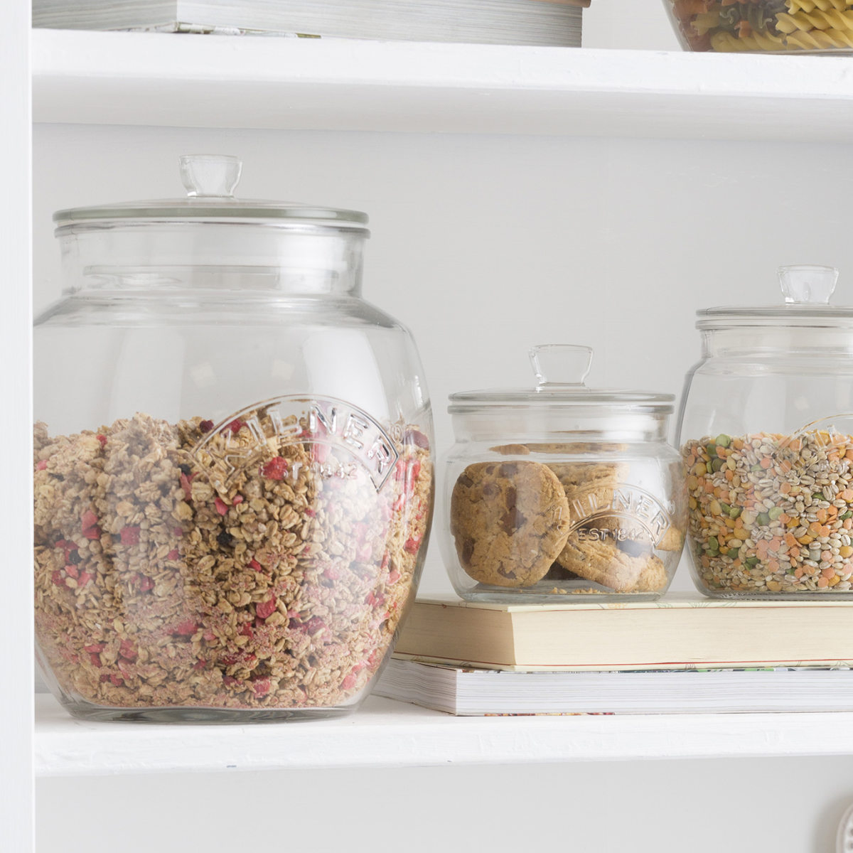 保存瓶 KILNER 4L Universal Push Top Storage Jar ( キルナー ガラス 食洗機対応 保存 瓶 密閉容器 ガラスジャー キャニスター ガラス保存瓶 お菓子 グラノーラ お米 調味料 小物入れ 4000ml おしゃれ )