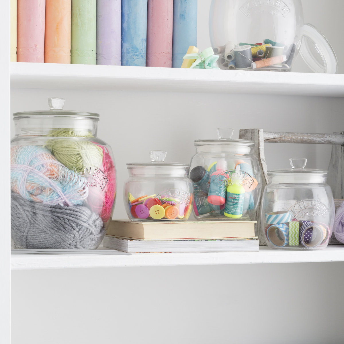 保存瓶 KILNER 4L Universal Push Top Storage Jar ( キルナー ガラス 食洗機対応 保存 瓶 密閉容器 ガラスジャー キャニスター ガラス保存瓶 お菓子 グラノーラ お米 調味料 小物入れ 4000ml おしゃれ )