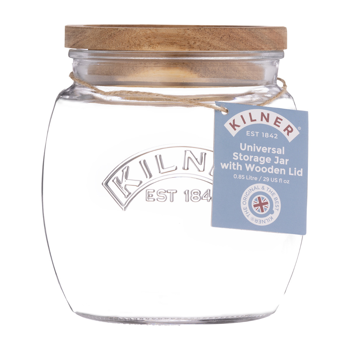保存瓶 KILNER 木蓋 850ml Universal Jar Acacia Wooden Lid ( キルナー ガラス 木製フタ 食洗機対応 密閉容器 ガラスジャー キャニスター ガラス保存瓶 お菓子 グラノーラ ピクルス 調味料 小物入れ おしゃれ )