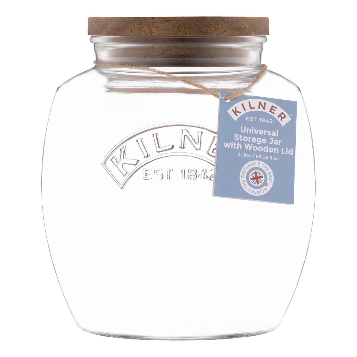 保存瓶 KILNER 木蓋 2L Universal Jar Acacia Wooden Lid ( キルナー ガラス 木製フタ 食洗機対応 密閉容器 ガラスジャー キャニスター ガラス保存瓶 お菓子 グラノーラ お米 小物入れ 2000ml おしゃれ )