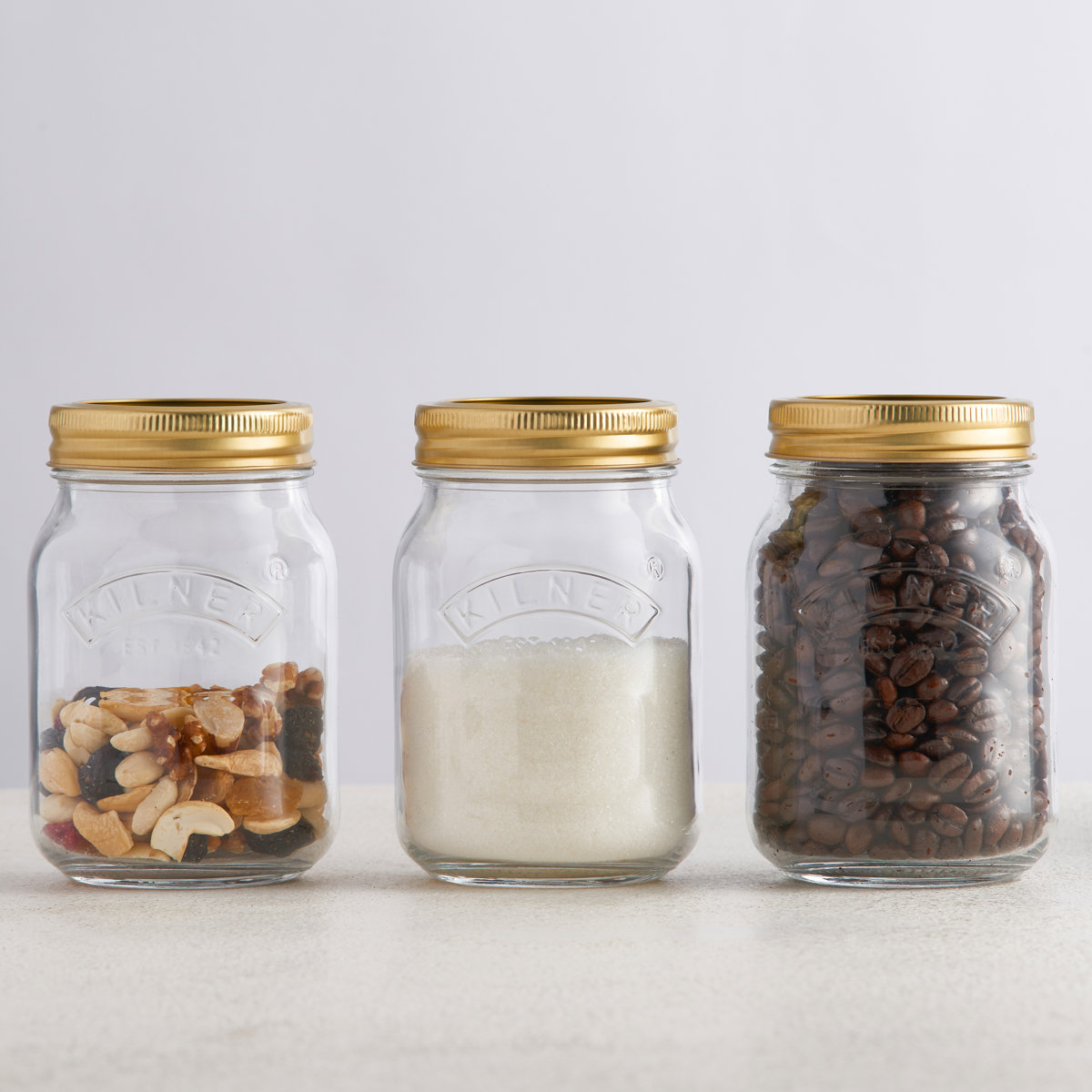 保存瓶 KILNER 500ml Preserve Jar ( キルナー ガラス瓶 ガラスガラス瓶 ガラス 密閉 食洗機対応 二重フタ式 保存 食品 プリザーブジャー 密封容器 ジャム ピクルス 漬物 調味料 )