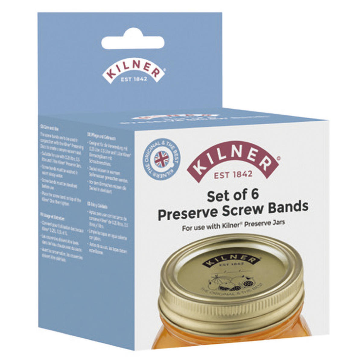 蓋 KILNER 6個セット プリザーブジャー用 スクリューバンド ( キルナー パーツ 交換用フタ 部品 食洗機対応 付け替え 交換 プリザーブジャー 専用パーツ 250ml 500ml 1L 対応 )