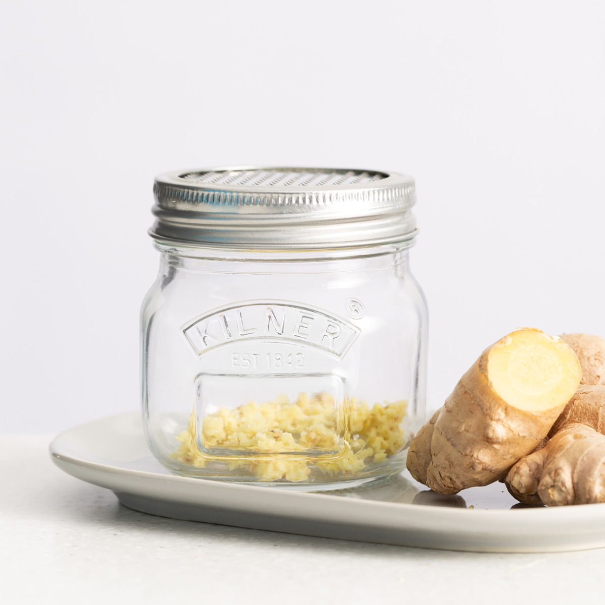 保存瓶 KILNER 250ml Storage Jar & Fine Grater Lid ( キルナー ガラス瓶 ガラス保存瓶 ガラス グレーター付き 削り器 保存 瓶 ファイングレーター付きストレージジャー おろし器 食洗機対応 )