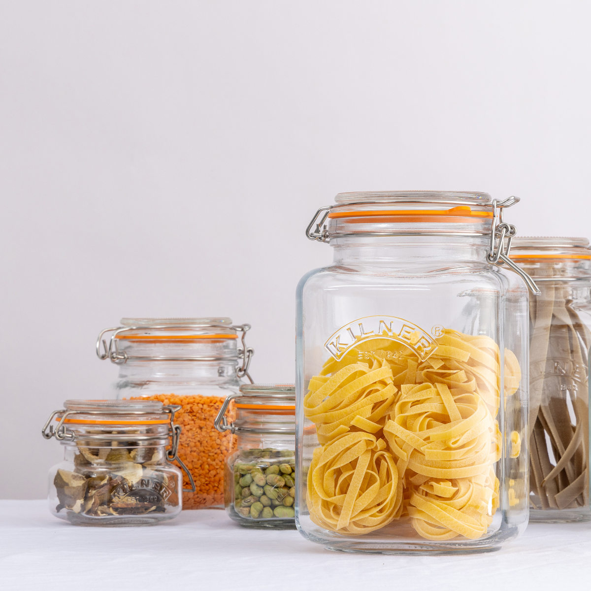 保存瓶 KILNER 250ml Clip Top Square Jar ( キルナー ガラス瓶 ガラス保存瓶 ガラス 密閉 食洗機対応 保存 瓶 食品 クリップトップスクエアジャー パッキン付き ガラス容器 四角 ジャム 調味料 紅茶 コーヒー )