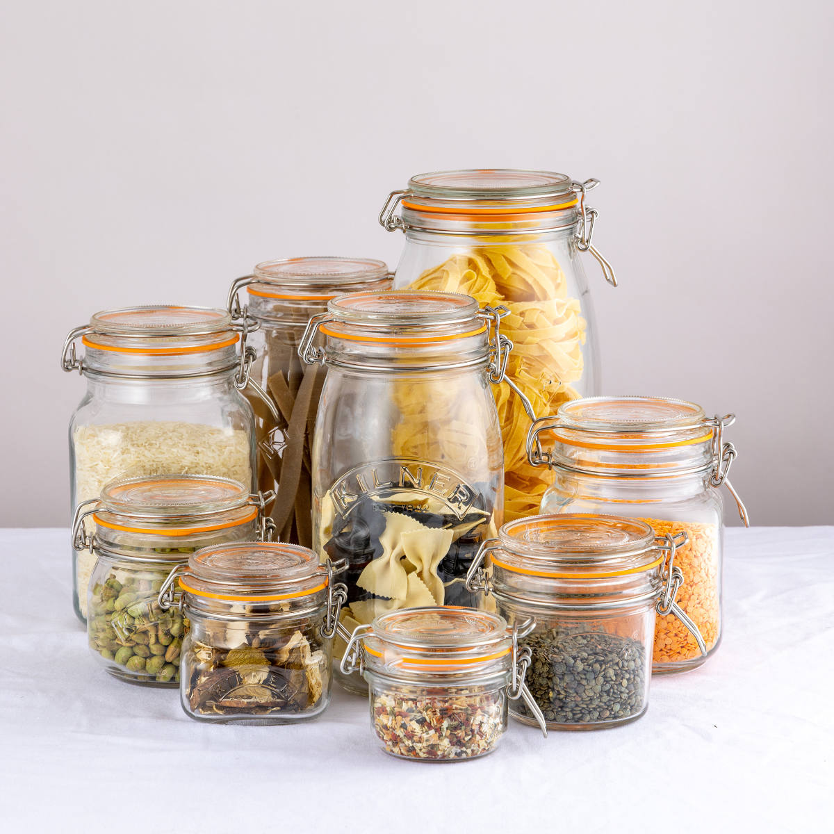 保存瓶 KILNER 250ml Clip Top Square Jar ( キルナー ガラス瓶 ガラス保存瓶 ガラス 密閉 食洗機対応 保存 瓶 食品 クリップトップスクエアジャー パッキン付き ガラス容器 四角 ジャム 調味料 紅茶 コーヒー )