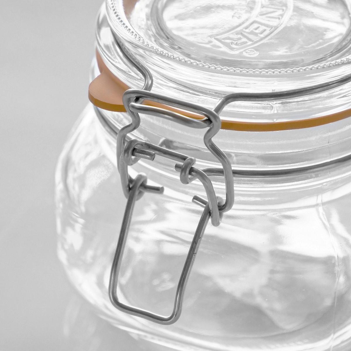 保存瓶 KILNER 250ml Clip Top Square Jar ( キルナー ガラス瓶 ガラス保存瓶 ガラス 密閉 食洗機対応 保存 瓶 食品 クリップトップスクエアジャー パッキン付き ガラス容器 四角 ジャム 調味料 紅茶 コーヒー )