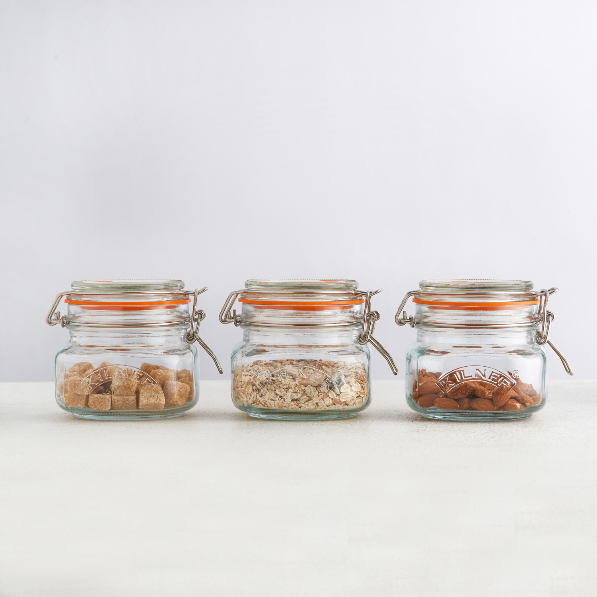 保存瓶 KILNER 250ml Clip Top Square Jar ( キルナー ガラス瓶 ガラス保存瓶 ガラス 密閉 食洗機対応 保存 瓶 食品 クリップトップスクエアジャー パッキン付き ガラス容器 四角 ジャム 調味料 紅茶 コーヒー )