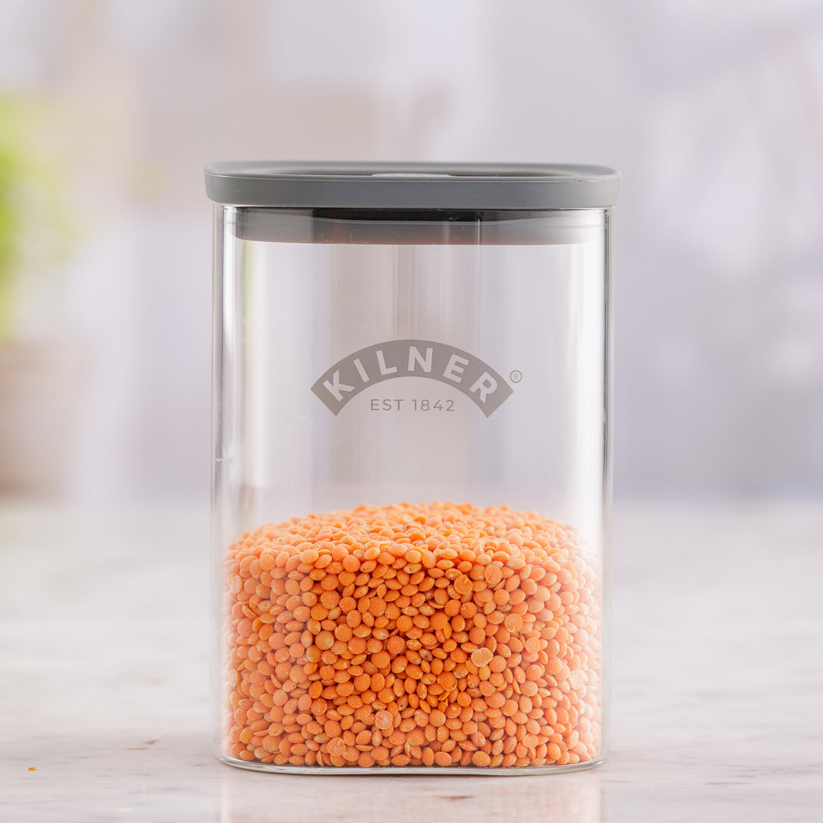 保存容器 KILNER 3個セット 1L Fresh Storage Square Jar ( キルナー キャニスター 密閉 密閉容器 ガラス ガラス保存容器 1000ml 密閉保存 ジャー 保存瓶 調味料 角型 おしゃれ )