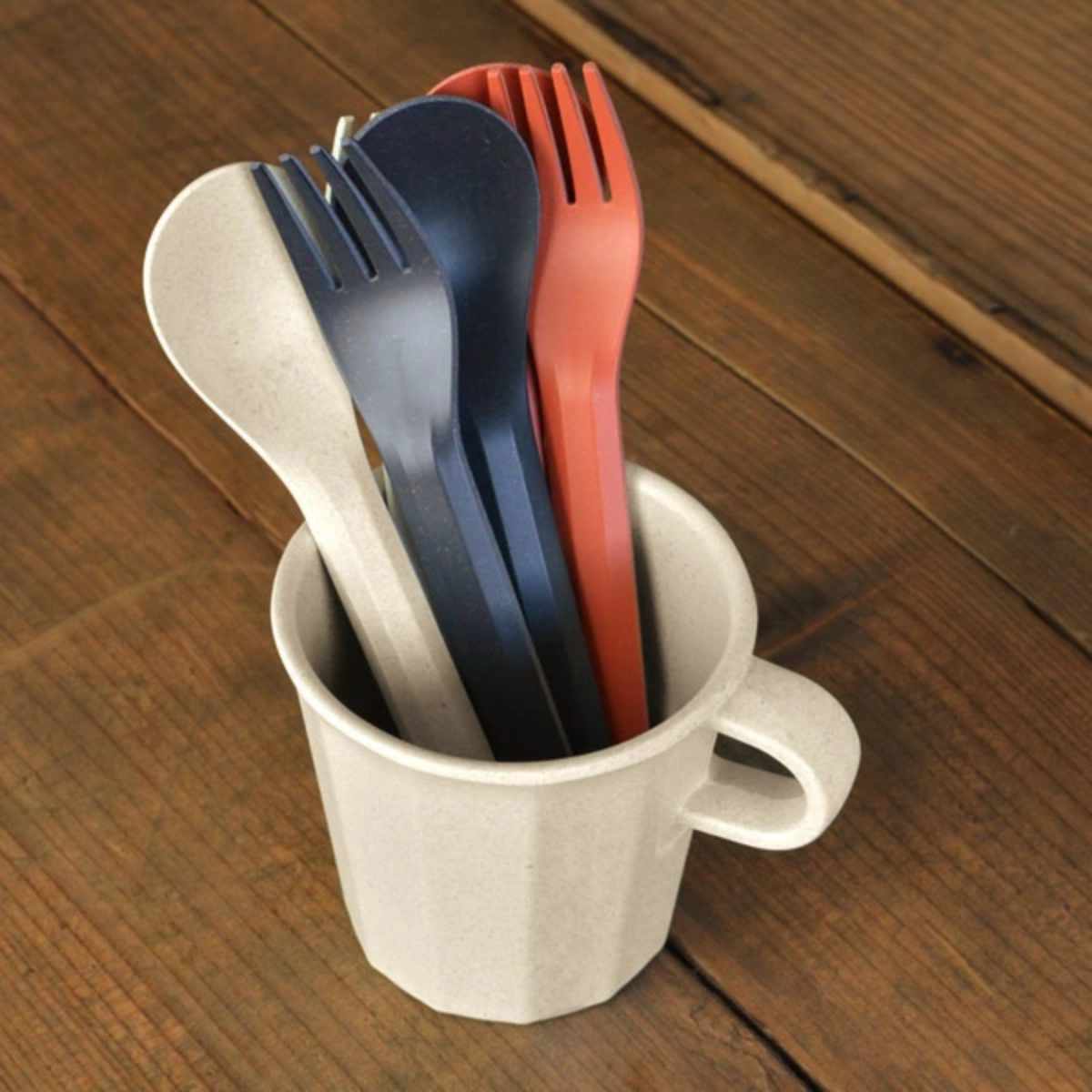 KINTO キントー ALFRESCO カトラリー ( 17cm プラスチック アルフレスコ 食洗機対応 フォーク スプーン ナイフ バンブー食器 竹 エコ 軽い 割れにくい 持ち運び アウトドア キャンプ テラス 公園 おしゃれ 自然素材 ) 【ナイフ×レッド】 ナイフ×レッド