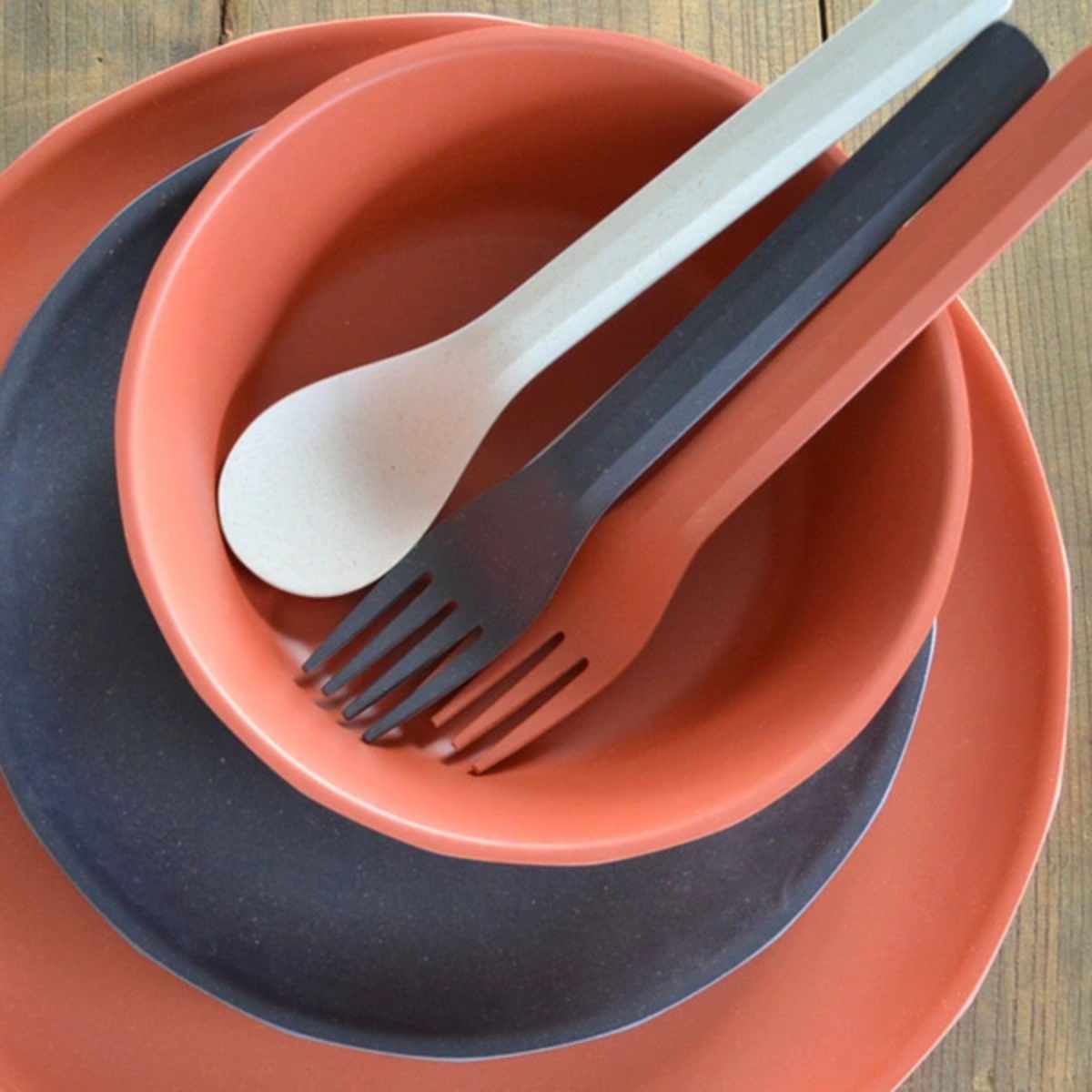 KINTO キントー ALFRESCO カトラリー ( 17cm プラスチック アルフレスコ 食洗機対応 フォーク スプーン ナイフ バンブー食器 竹 エコ 軽い 割れにくい 持ち運び アウトドア キャンプ テラス 公園 おしゃれ 自然素材 ) 【ナイフ×レッド】 ナイフ×レッド