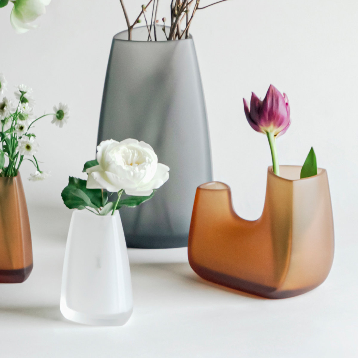 KINTO キントー TRE ベース 65×100mm ( 花瓶 フラワーベース 花びん 花器 おしゃれ 花 花入れ 生花 花束 ドライフラワー グリーン インテリア 植物 玄関 デスク ) 【ホワイト】 ホワイト