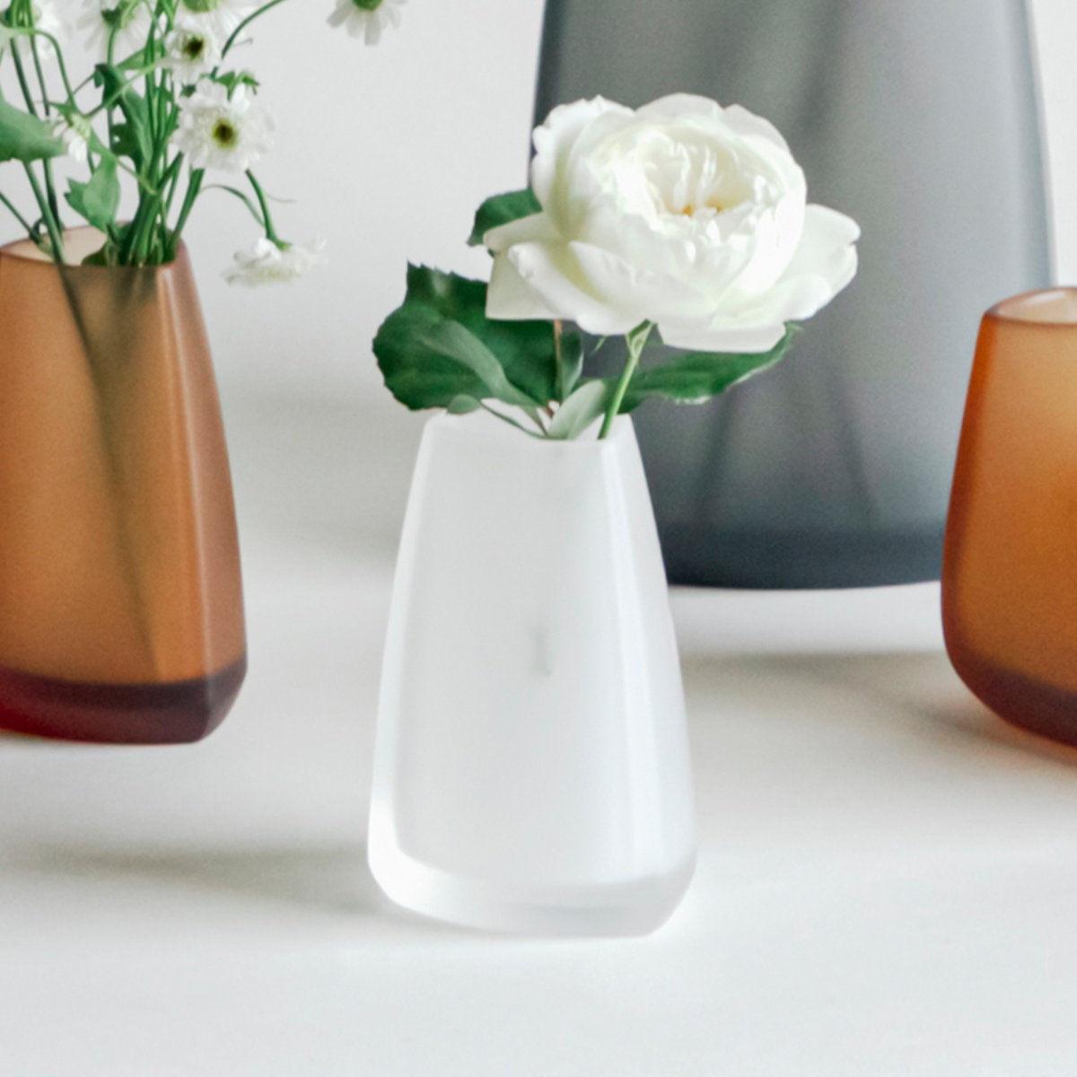KINTO キントー TRE ベース 65×100mm ( 花瓶 フラワーベース 花びん 花器 おしゃれ 花 花入れ 生花 花束 ドライフラワー グリーン インテリア 植物 玄関 デスク ) 【ホワイト】 ホワイト