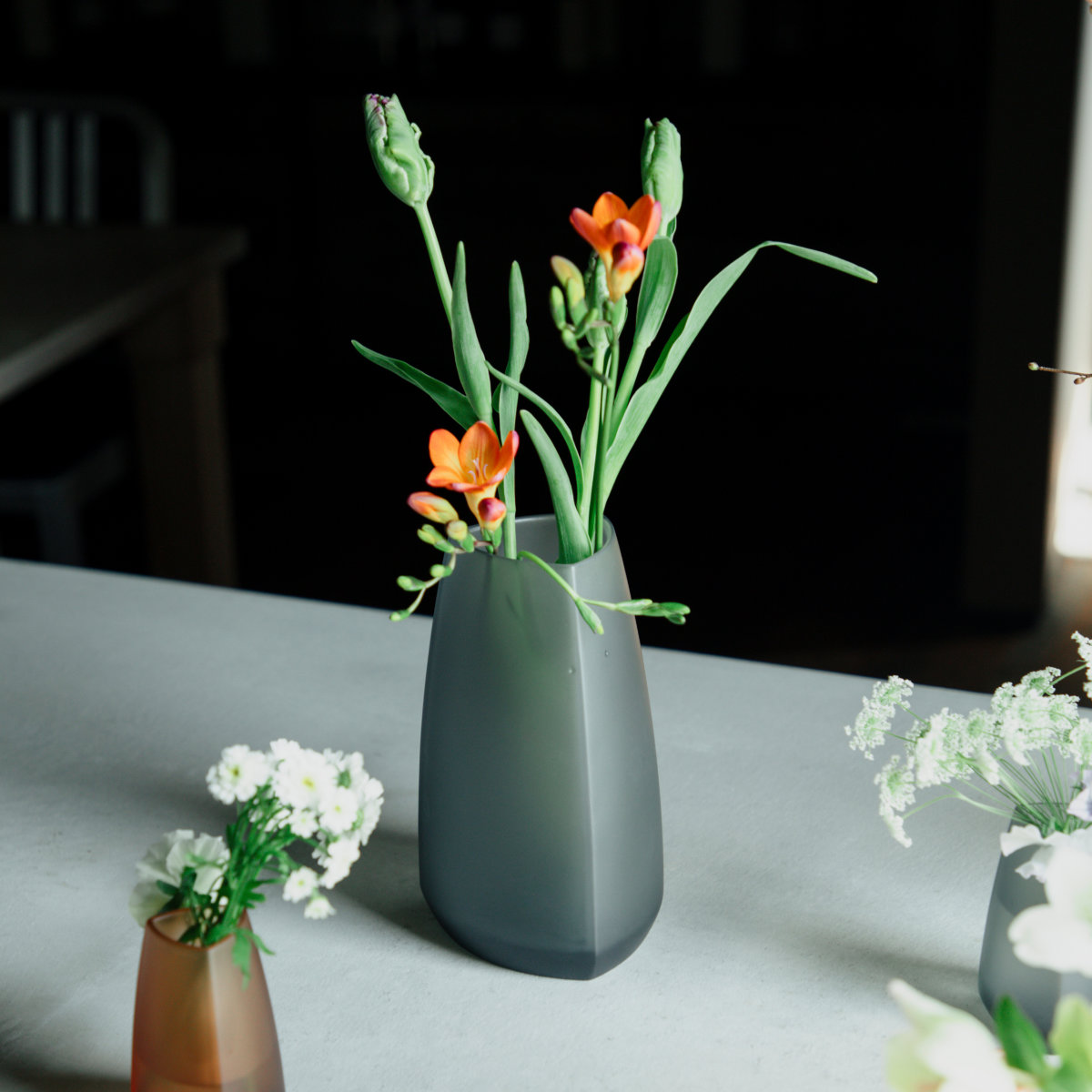 KINTO キントー TRE ベース 115×200mm ( 花瓶 フラワーベース 花びん 花器 おしゃれ 花 花入れ 生花 花束 ドライフラワー グリーン インテリア 植物 玄関 デスク ) 【ホワイト】 ホワイト