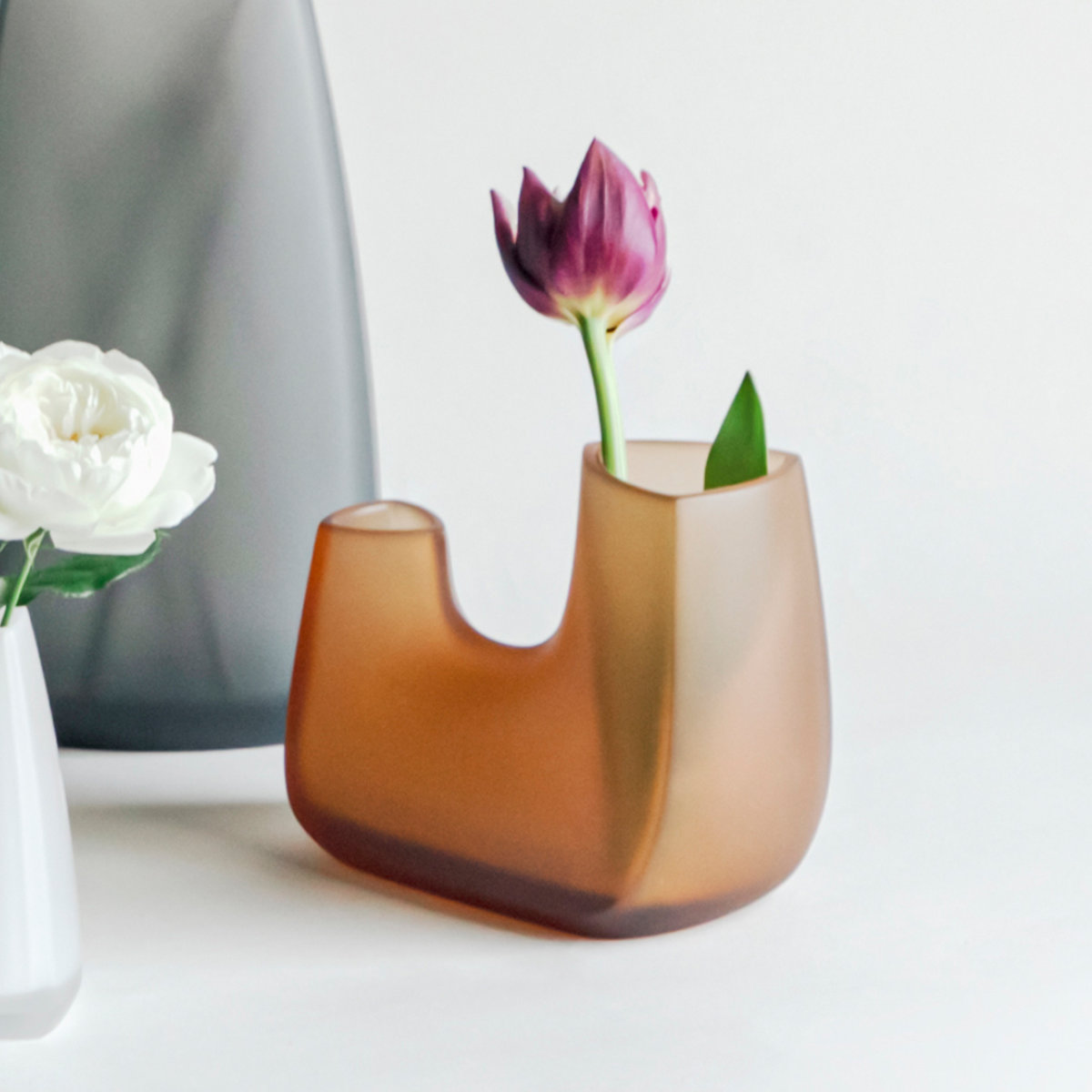 KINTO キントー TRE ベース 140×80×110mm ( 花瓶 フラワーベース 花びん 花器 おしゃれ 花 花入れ 生花 花束 ドライフラワー グリーン インテリア 植物 玄関 デスク ) 【ホワイト】 ホワイト