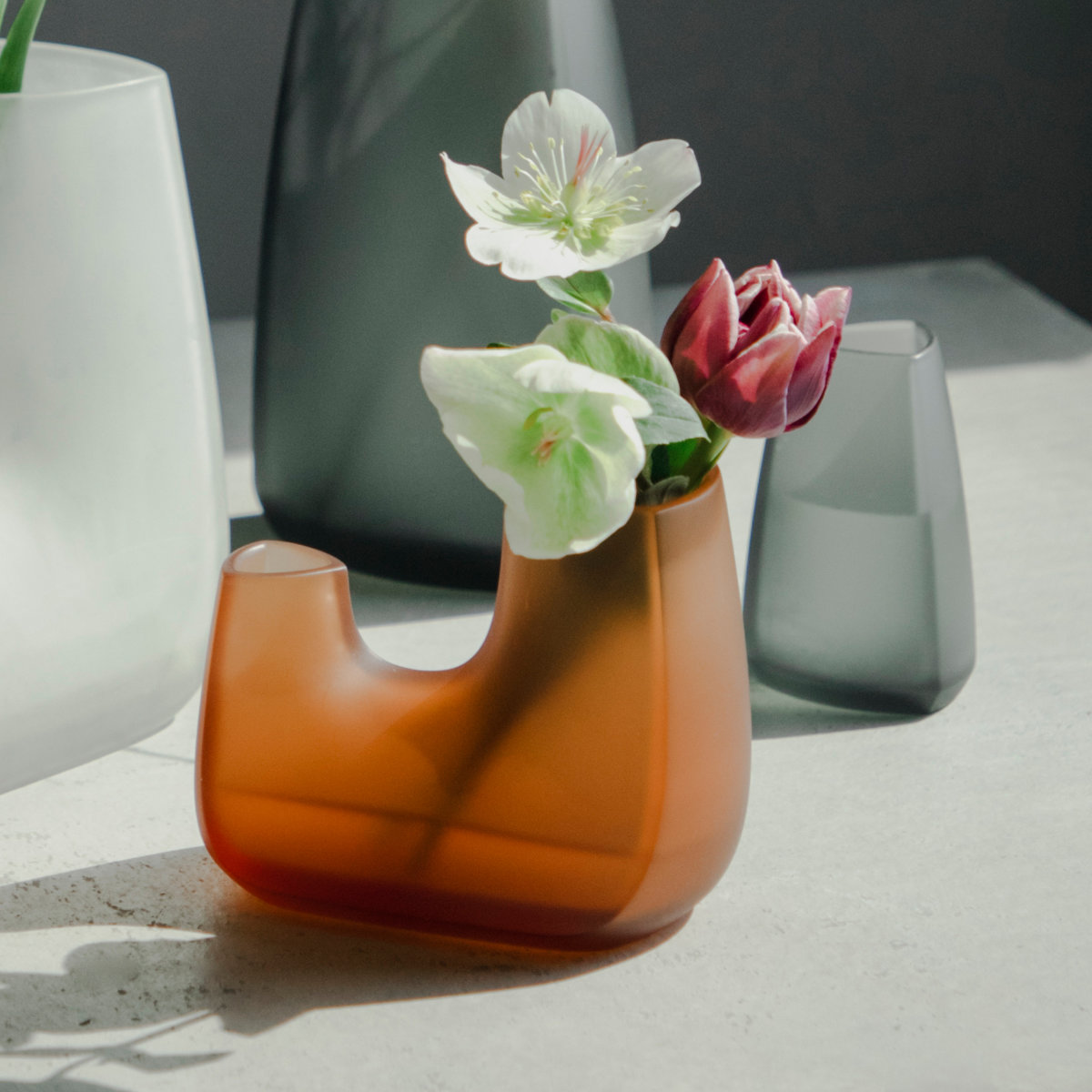 KINTO キントー TRE ベース 140×80×110mm ( 花瓶 フラワーベース 花びん 花器 おしゃれ 花 花入れ 生花 花束 ドライフラワー グリーン インテリア 植物 玄関 デスク ) 【ホワイト】 ホワイト