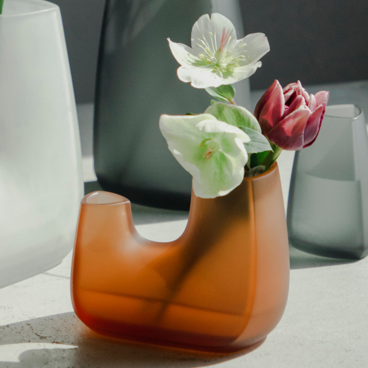 KINTO キントー TRE ベース 140×80×110mm ( 花瓶 フラワーベース 花びん 花器 おしゃれ 花 花入れ 生花 花束 ドライフラワー グリーン インテリア 植物 玄関 デスク ) 【ホワイト】 ホワイト