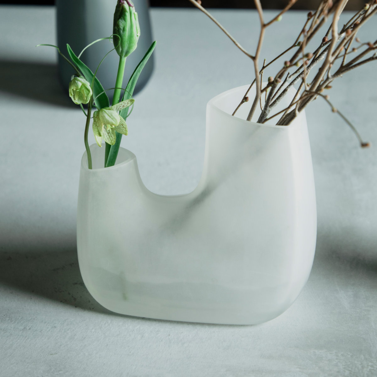 KINTO キントー TRE ベース 200×120×175mm ( 花瓶 フラワーベース 花びん 花器 おしゃれ 花 花入れ 生花 花束 ドライフラワー グリーン インテリア 植物 玄関 デスク ) 【ホワイト】 ホワイト