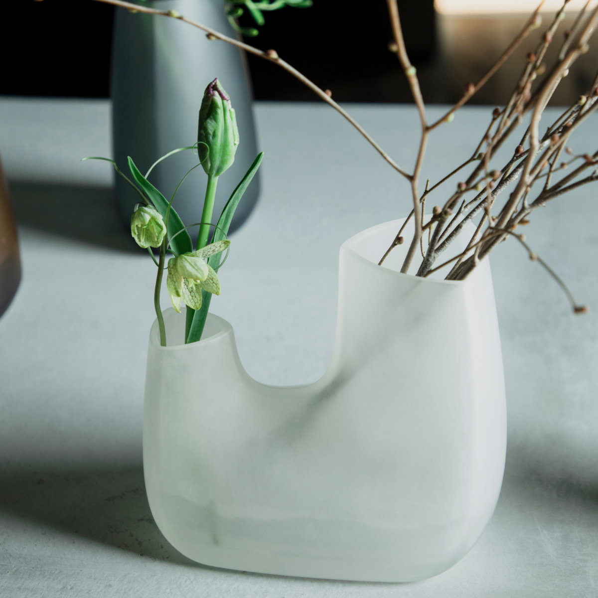 KINTO キントー TRE ベース 200×120×175mm ( 花瓶 フラワーベース 花びん 花器 おしゃれ 花 花入れ 生花 花束 ドライフラワー グリーン インテリア 植物 玄関 デスク ) 【ホワイト】 ホワイト