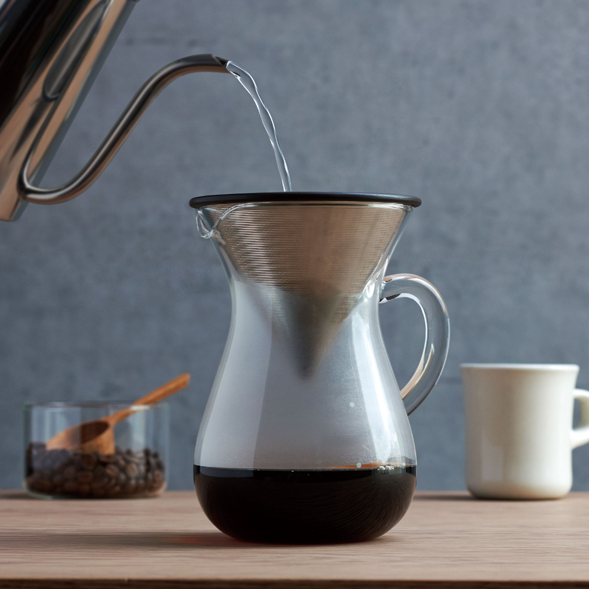 キントー コーヒーメーカー 600ml 4杯用 カラフェセット SLOW COFFEE STYLE スローコーヒースタイル ステンレス （ KINTO 食洗機対応 コ