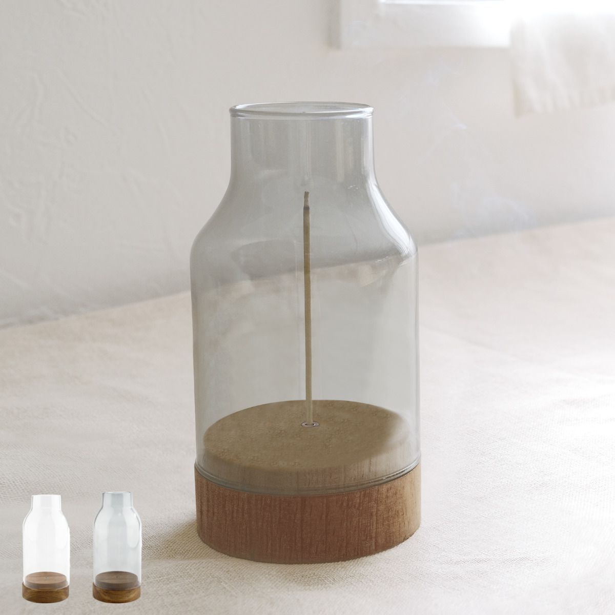 お香立て マトカ ガラス 天然木 （ インセンスホルダー 香立て スティック専用 お香たて シンプル 木製 透明 クリア お香スタンド おしゃれ 可愛い ギフト プレゼント インテリア インセンス スティック ） 【クリア】