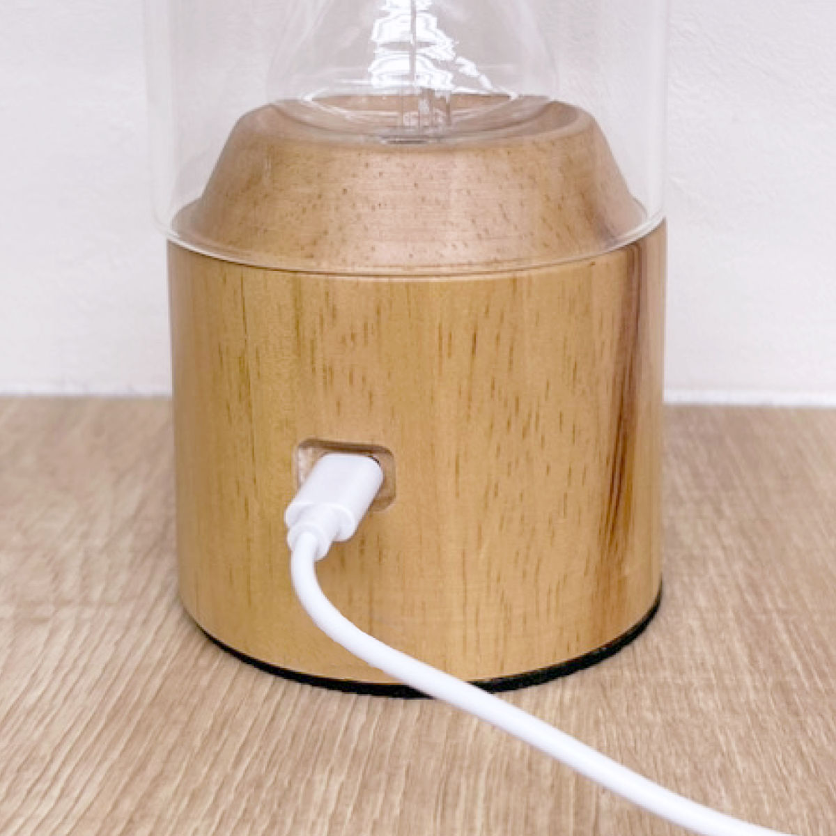 ThaleiaVeil アワーグラスディフューザー アロマディフューザー ( 水なし 噴霧式 天然木 ガラス製 アロマドロップ式 LED ゆらぎ タイマー機能 ダブルウォールガラス LEDライト おしゃれ インテリア USB Type-C )