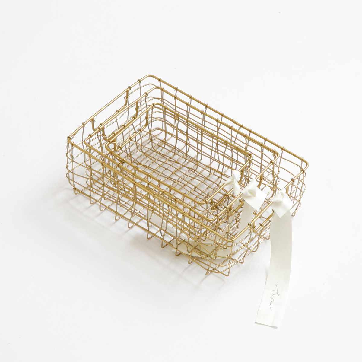 シトア ワイヤーバスケット 持ち手無し レクタングル S バスケット かご ( 収納 カゴ 籠 四角 収納バスケット 小物入れ ハンドメイド 小物収納 ワイヤー 鉄 アイアン おしゃれ オシャレ かわいい カワイイ シンプル ベーシック )