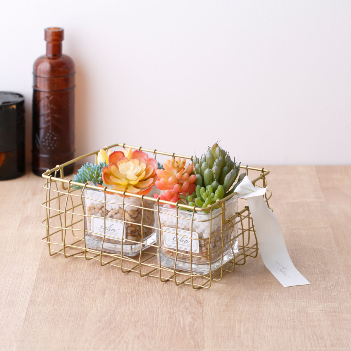 シトア ワイヤーバスケット 持ち手無し レクタングル S バスケット かご ( 収納 カゴ 籠 四角 収納バスケット 小物入れ ハンドメイド 小物収納 ワイヤー 鉄 アイアン おしゃれ オシャレ かわいい カワイイ シンプル ベーシック )