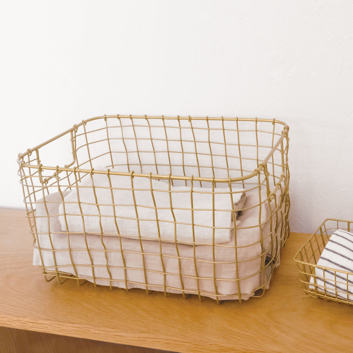 シトア ワイヤーバスケット 持ち手無し レクタングル XL バスケット かご ( 収納 カゴ 籠 四角 収納バスケット 小物入れ ハンドメイド 小物収納 ワイヤー 鉄 アイアン おしゃれ オシャレ かわいい カワイイ シンプル ベーシック )