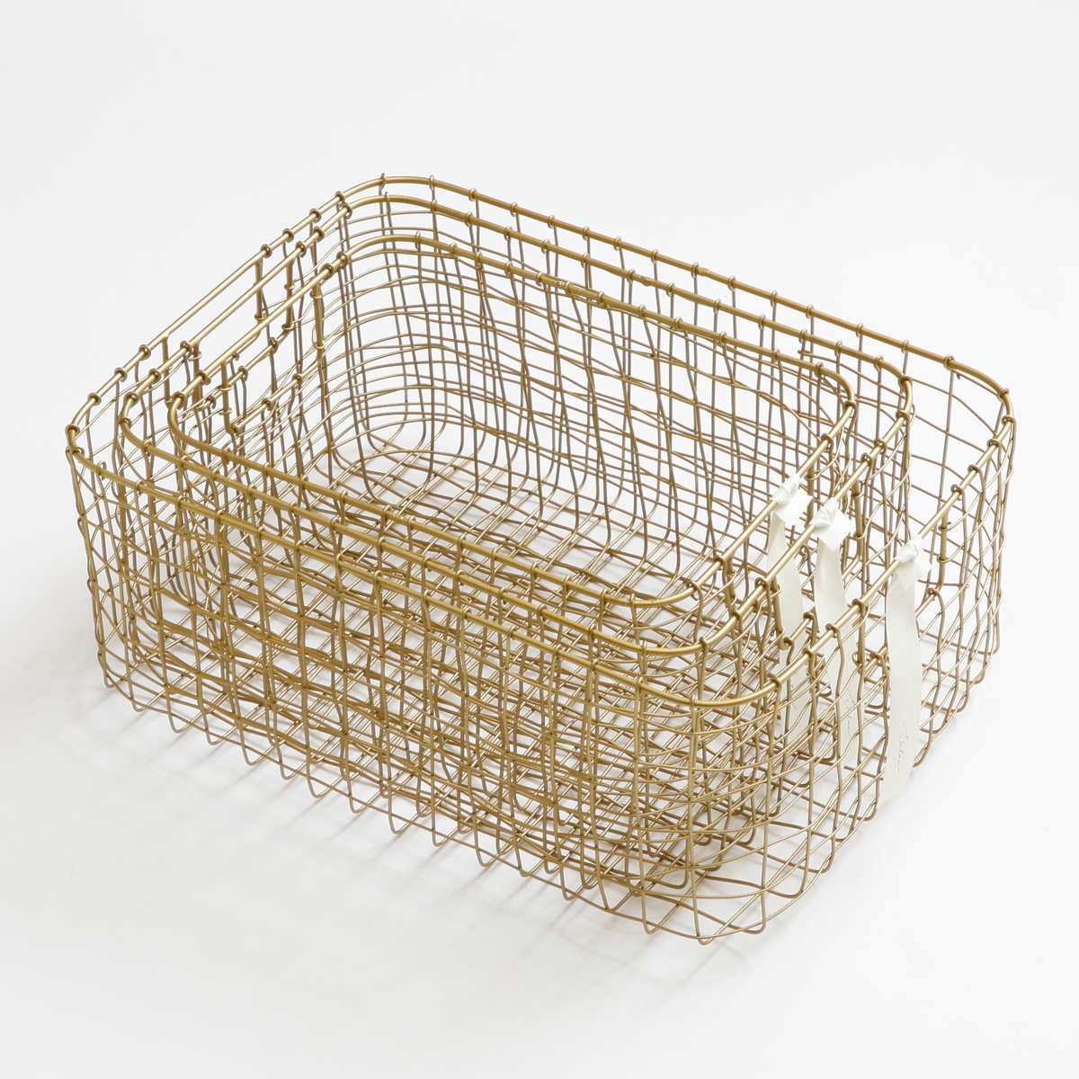 シトア ワイヤーバスケット 持ち手無し レクタングル XL バスケット かご ( 収納 カゴ 籠 四角 収納バスケット 小物入れ ハンドメイド 小物収納 ワイヤー 鉄 アイアン おしゃれ オシャレ かわいい カワイイ シンプル ベーシック )
