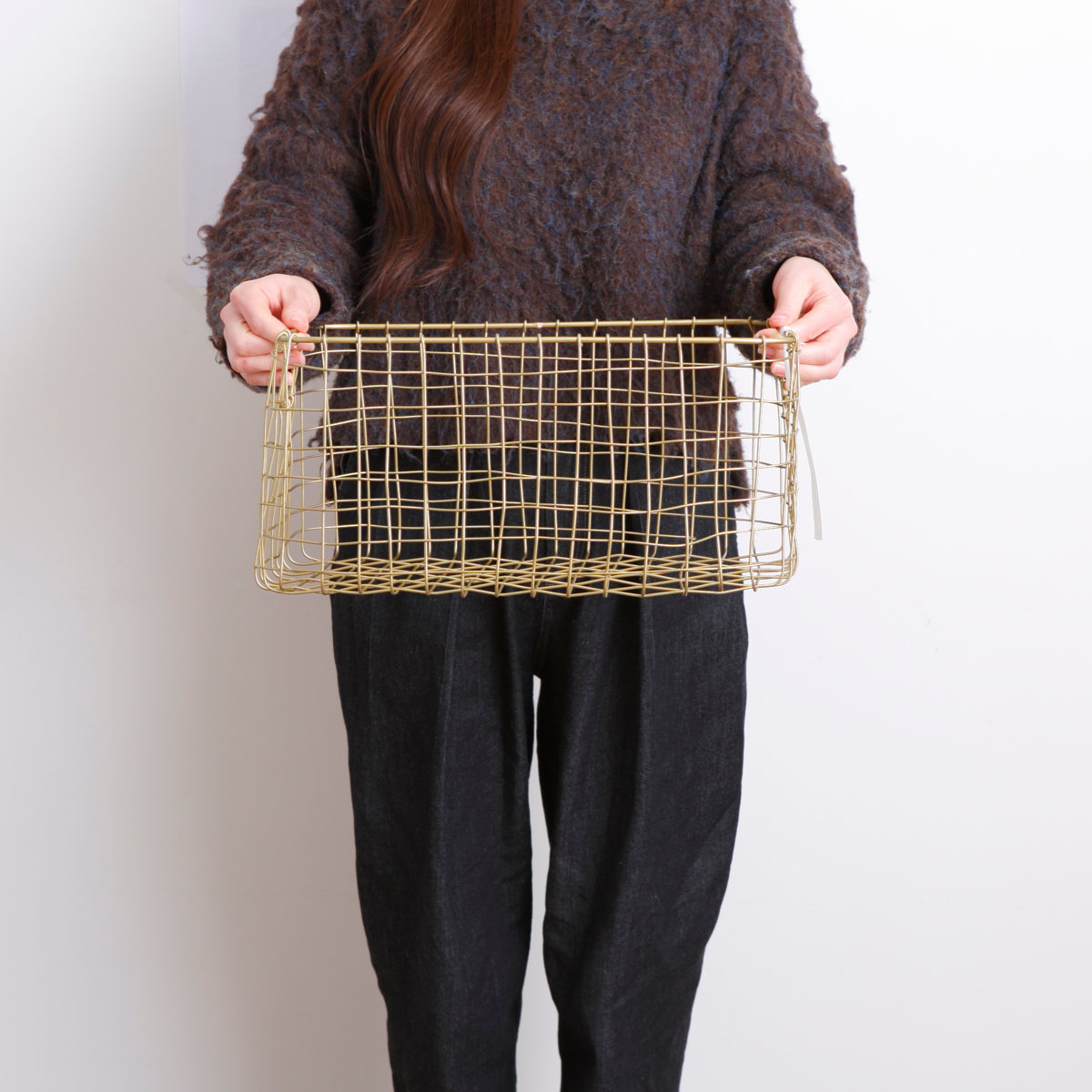 シトア ワイヤーバスケット 持ち手無し レクタングル XL バスケット かご ( 収納 カゴ 籠 四角 収納バスケット 小物入れ ハンドメイド 小物収納 ワイヤー 鉄 アイアン おしゃれ オシャレ かわいい カワイイ シンプル ベーシック )