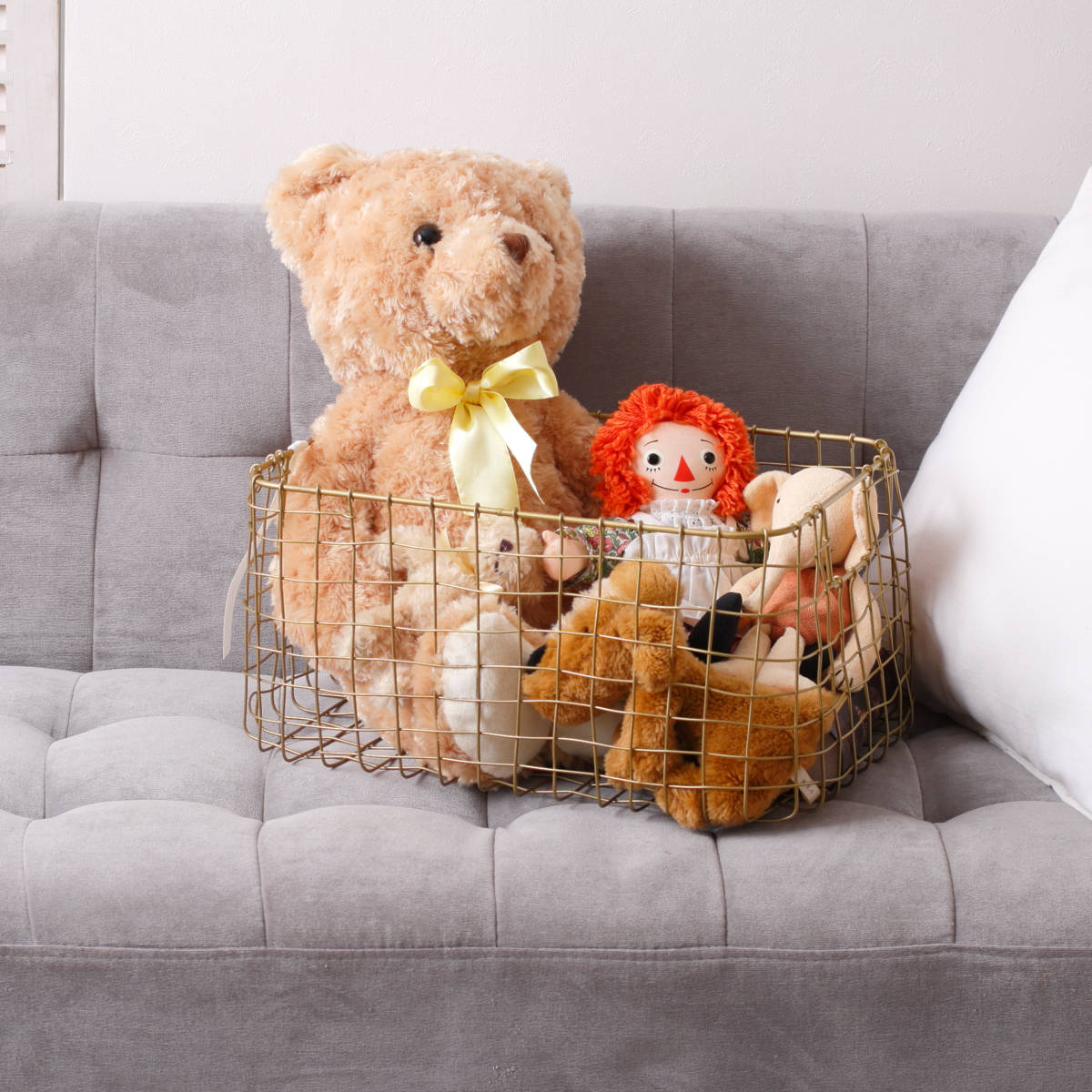 シトア ワイヤーバスケット 持ち手無し レクタングル XL バスケット かご ( 収納 カゴ 籠 四角 収納バスケット 小物入れ ハンドメイド 小物収納 ワイヤー 鉄 アイアン おしゃれ オシャレ かわいい カワイイ シンプル ベーシック )