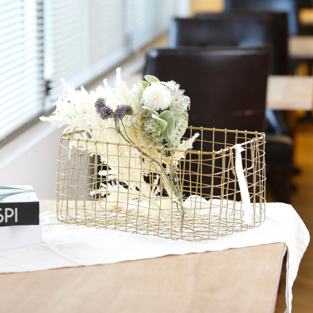 シトア ワイヤーバスケット 持ち手無し レクタングル XL バスケット かご ( 収納 カゴ 籠 四角 収納バスケット 小物入れ ハンドメイド 小物収納 ワイヤー 鉄 アイアン おしゃれ オシャレ かわいい カワイイ シンプル ベーシック )